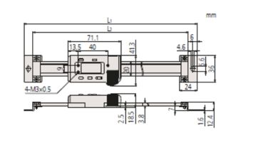 Pravítko lineární vodorovné 0-1000 mm, s funkcí průměr, výstup dat (MITU-572-487-10) (1)