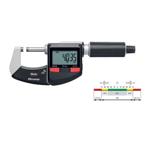 Mikrometr třmenový digitální 0-25/0,001mm, Micromar 40 EWRi, IP65, MAHR, 4157100