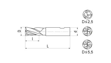 Fréza válcová čelní 11x22x79, Z4, DIN 844K, HSSCo8 ,N (1)