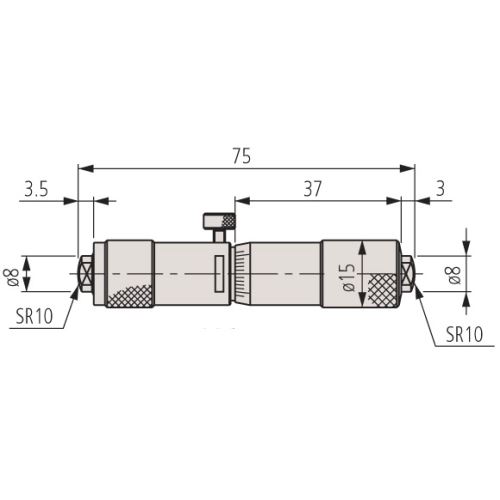 Mikrometrický odpich dvoudotekový pevný 3-4´´/0,001´´ (MITU-133-224)