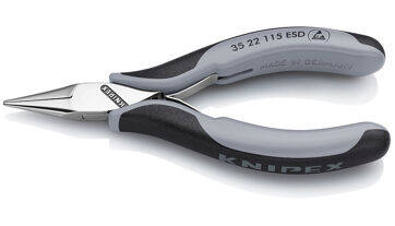Kleště montážní pro elektroniku půlkulaté 115 mm ESD, Knipex 3522115ESD