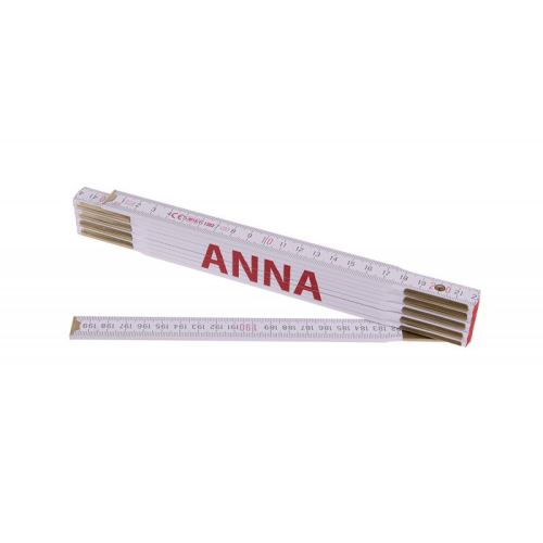 Metr skládací 2m ANNA (PROFI, bílý, dřevo)