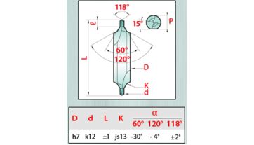 Vrták středicí 60° DIN333-B 6,3x1,6x45 HSS-E, řada 0892, Magafor (1)