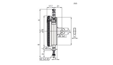 Úchylkoměr číselníkový analogový 100/0-50/0,01mm s očkem, nárazuvzdorný (MITU-3058A-19) (2)