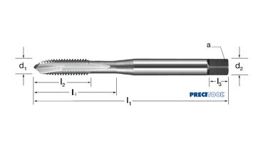Závitník strojní DIN 371/B, 132422 M2,5 6G HSSE-V3