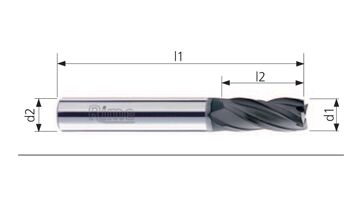 Fréza tvrdokovová na grafit 2-břitá 2,00x7x40mm Diamant (1)