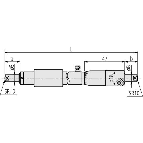 Mikrometrický odpich dvoudotekový pevný 7-8´´/0,001´´ (MITU-133-228)