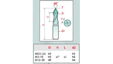 Multifunkční navrtávák tvrdokovový 60° MULTI-V 1,5 VHM/Hard-X, řada 8088-H, Magafor (1)