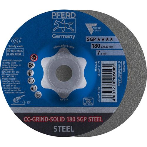 Brusný kotouč CC-Grind Solid SGP STEEL 180 mm PFERD 64187180