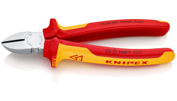 Kleště boční štípací 180 mm, izolované 1000 V, Knipex 7006180 Kleště boční štípací 180 mm, izolované 1000 V, Knipex 7006180