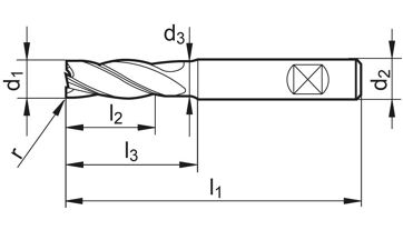Výkonnostní fréza TK TiALN stopka HB Z4 12/R1mm FORMAT GT (1)
