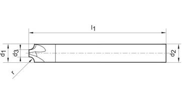 Čtvrťová rádiusová fréza TK TiALN 1,0 mm FORMAT (1)