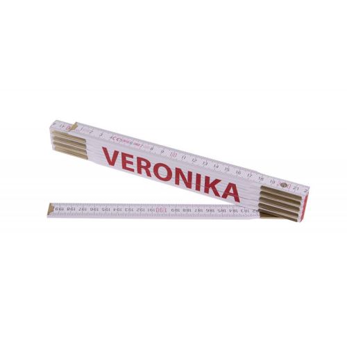 Metr skládací 2m VERONIKA (PROFI, bílý, dřevo)