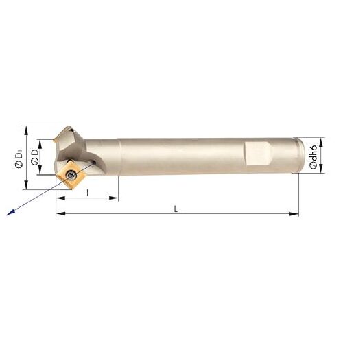 Fazetovací fréza 45° Z3 vnitř. chl. D25mm pro SOMT09