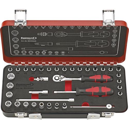 Sada nástrč.klíčů 1/4" 36 ks FORMAT