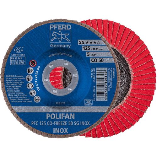 Lamelový brusný kotouč COFREEZE vypouklý 125mm K50 Pferd 67712550