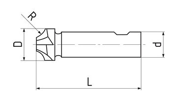 Fréza čtvrtkruhová vydutá R15 46x100, Z6, DIN 6518, HSSCo8 ,N (1)