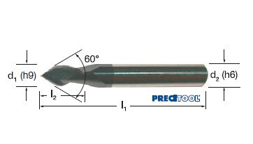 Fréza tvrdokovová multifunkční 60° 2-břitá, stopka HA, 178760 20,00 VHM (1)