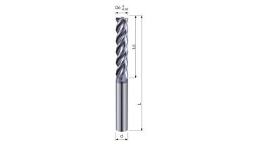 Fréza tvrdokovová 4-břitá dlouhá 2,00x10x50 AlTiCrN, 48HRc (1)