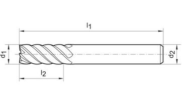 Stopková fréza dlouhá TK AlTiN+ Z6 45° stopka HB 6,0mm FORTIS (1)