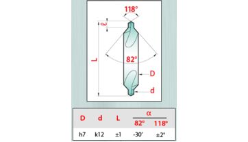 Vrták středicí 82° ASA3x4´´ (1/4´´x7/64´´) 6,35x2,77x102 HSS, řada 154L, Magafor (1)