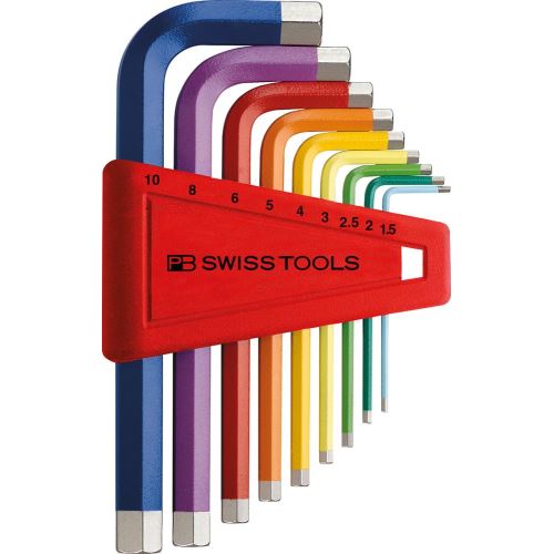 Sada inbusové klíče Sada v plast.držáku 9 ks 1,5-10mm Rainbow PB Swiss Tools