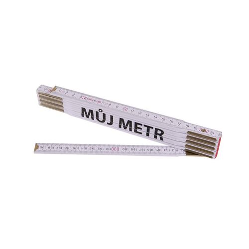 Metr skládací 2m MŮJ METR (PROFI, bílý, dřevo)