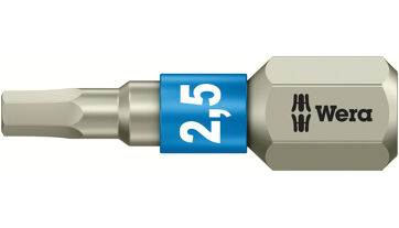 Bit nerez 1/4" DIN3126C6,3 vnitřní 6-hran, 2,5x25mm Wera 071072 Bit nerez 1/4" DIN3126C6,3 vnitřní 6-hran, 2,5x25mm Wera 071072