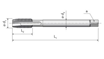 Závitník strojní s lamačem DIN 376/B M14 7G HSSE/TiN,  A15 S 7G TIN (1)