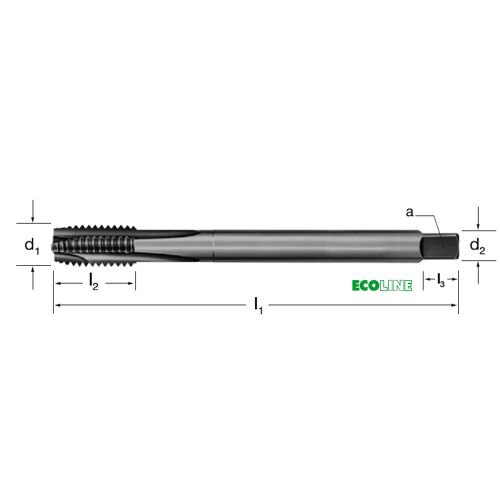 Závitník strojní DIN 374/B, 135630 M10x1 6H HSS-Co/OX, Inox