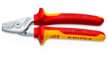 Nůžky kabelové 160 mm StepCut s krokovým řezem, izolováno 1000 V, Knipex 9516160SB