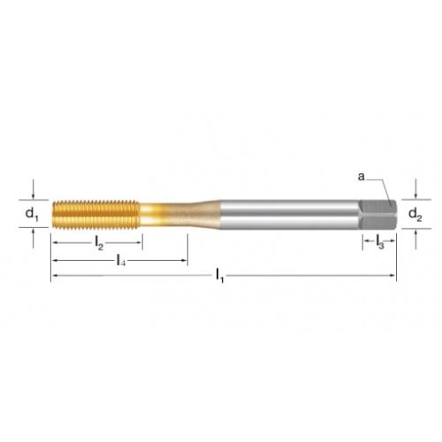 Závitník tvářecí s mazacími drážkami DIN 2174, 132695 M12X1,50 6HX HSS-Co/TiN