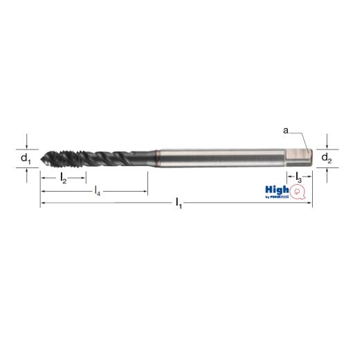 Závitník strojní HighQ DIN 376/C, šroubovice 50°, 132263 M20 6GX HSS-Co-PM/Hardlube