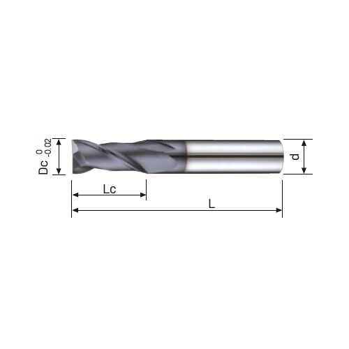 Fréza tvrdokovová 2-břitá 10,00x25x75 TiAlN, 45HRc