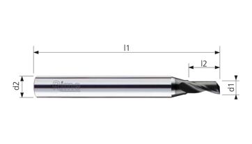 Fréza tvrdokovová 1-břitá 3,00x7x50mm Alu Diamant (1)