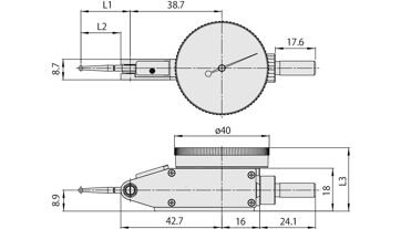 Úchylkoměr číselníkový páčkový 33/0-0,5/0,01 mm (MITU-513-514-10E) (3)