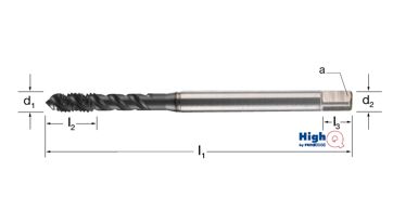 Závitník strojní HighQ DIN 374/B, šroubovice 50°, 132280 M20x1,5, 6HX HSS-Co-PM/Hardlube