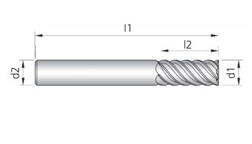 Fréza tvrdokovová 6-břitá 12x25x75 Duramill, 56HRc (1)
