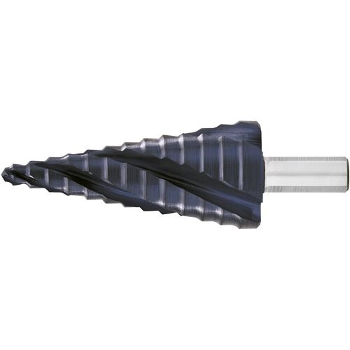 Stupňovitý vrták HSS TiAlN 4násobná spirálová drážka 4 - 12 mm EXACT 7061