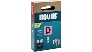 Svorka z plochého drátu D Typ 53F/8 mm zn Novus Bal.j. po 1200 ks Svorka z plochého drátu D Typ 53F/8 mm zn Novus Bal.j. po 1200 ks