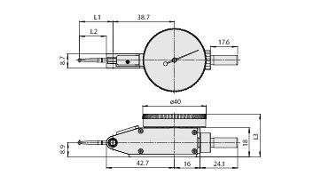 Úchylkoměr číselníkový páčkový 1,5/0,01/4/8 mm horizontální (MITU-513-426-10A) (2)