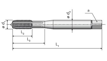 Závitník tvářecí s mazací drážkou DIN 2174/C M3 6HX HSSK/V-MAXX, P80 N V-MAXX (1)
