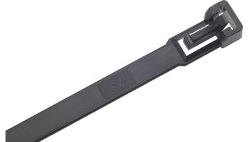 Vázací pásky, z nylonu, černé 360 x 7,5 mm, balení 100 ks s uvolněním SapiSelco 491150