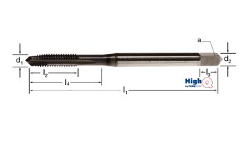Závitník strojní HighQ DIN 371/B, 135085 M3 6H HSS-Co-PM/TiCN, Inox