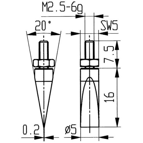 Měřicí snímač tvrdokov typ 20/ 5,0mm KÄFER