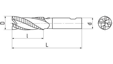 Fréza válcová čelní 32x53x133, Z6, DIN 844K, HSSCo8 ,HR (1)