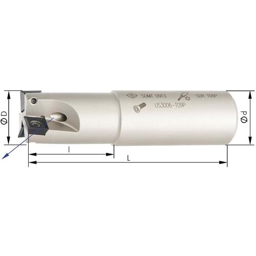 Stopková fréza 90° Z3 vnitř. chl. D25mm pro SOMT09