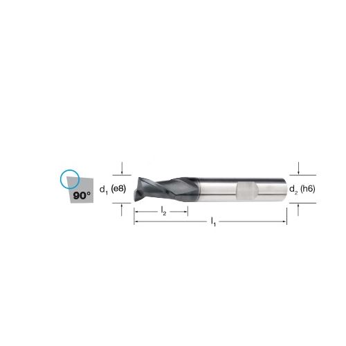 Fréza tvrdokovová PRECITOOL-GP 3-břitá, stopka HB, 175315 2,50x4x54 VHM/ALCRONA, 45°