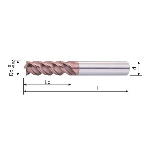 Fréza tvrdokovová HPC 4-břitá 6,00x18x50 AlTiSiN, 48HRc
