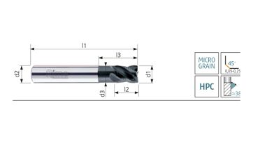 Fréza tvrdokovová 3-břitá 6,00x9x50mm (1)